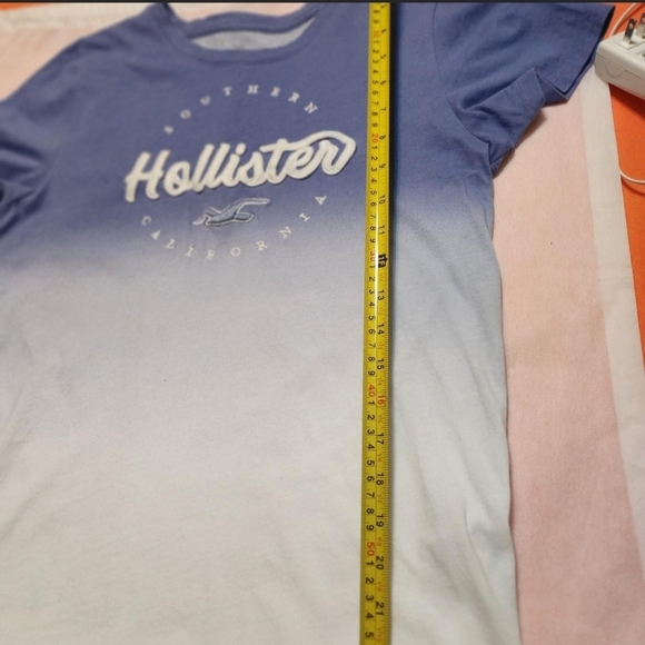 VINTAGE Y2K Coastal HOLLISTER Blue and White OMBRE  T-Shirt, GUC, Medium - Picture 6 of 6